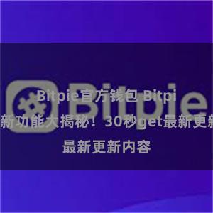 Bitpie官方钱包 Bitpie钱包新功能大揭秘！30秒get最新更新内容