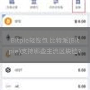 Bitpie轻钱包 比特派(Bitpie)支持哪些主流区块链？