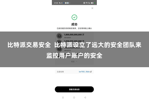 比特派交易安全  比特派设立了远大的安全团队来监控用户账户的安全