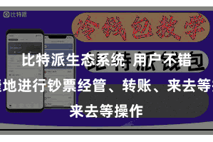 比特派生态系统  用户不错便捷地进行钞票经管、转账、来去等操作