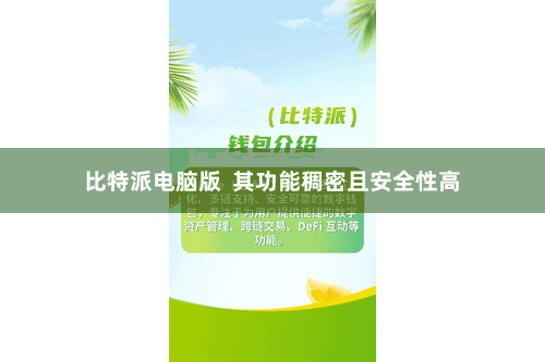 比特派电脑版  其功能稠密且安全性高