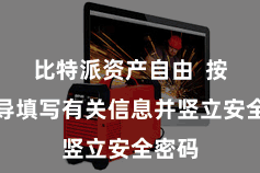 比特派资产自由  按照教导填写有关信息并竖立安全密码