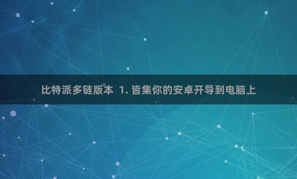 比特派多链版本  1. 皆集你的安卓开导到电脑上