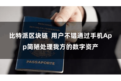 比特派区块链  用户不错通过手机App简陋处理我方的数字资产