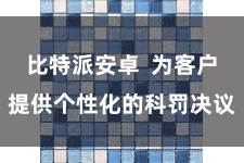 比特派安卓  为客户提供个性化的科罚决议